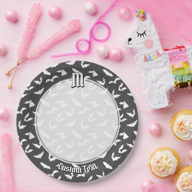 Bat Silhouettes Pattern Paper Plates (Party)