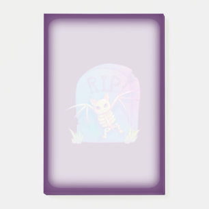 Bat Skeleton RIP Gravestone Halloween Drawing Post-it Notes