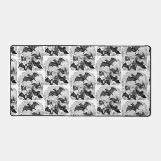 Bat Sketch Halloween Pattern Desk Mat