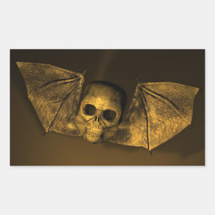 Bat Skull Rectangular Sticker