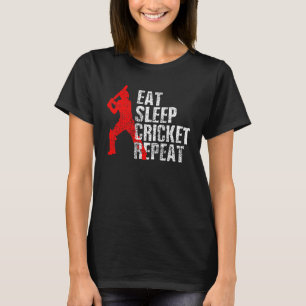 Bat Sports  Cricket Pro  Eat Sleep Cricket Repeat  T-Shirt