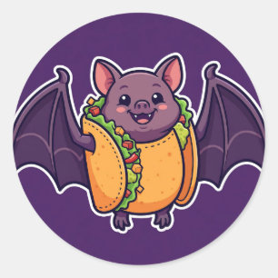 Bat Taco Costume Halloween Classic Round Sticker