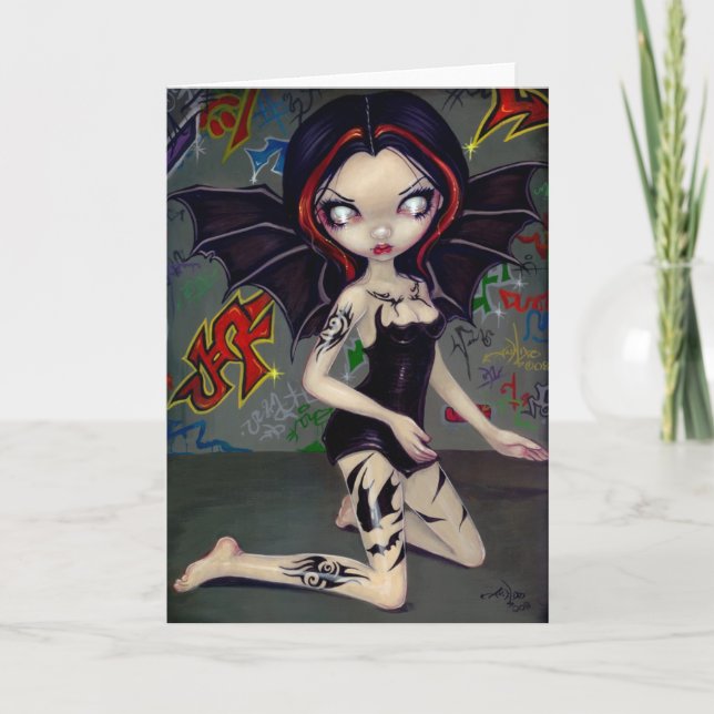 "Bat Tattoos" Greeting Card (Front)