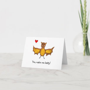 Bat Valentine's Day Card - Animal Pun Series