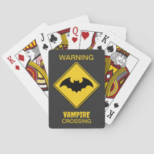Bat Warning Halloween Playing Cards