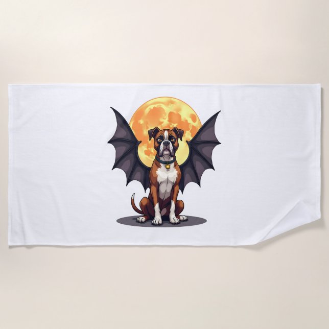 Bat Wings Boxer Beach Towel (Front)