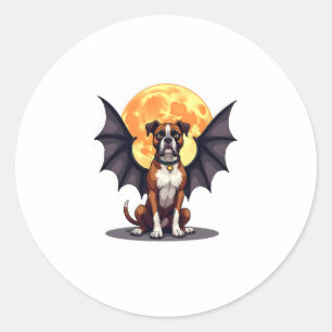 Bat Wings Boxer Classic Round Sticker