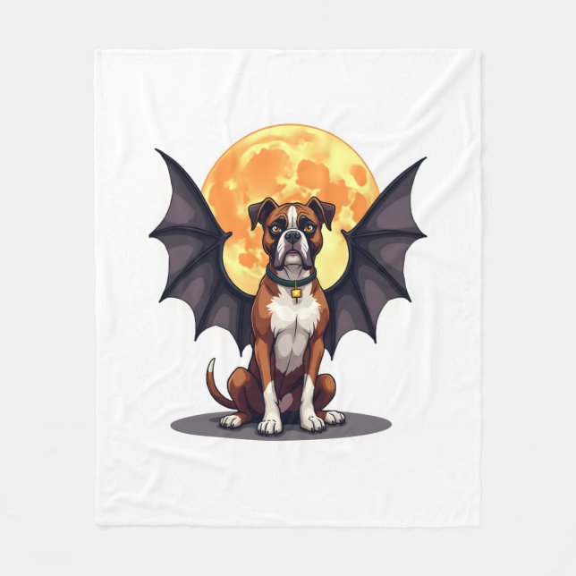 Bat Wings Boxer Fleece Blanket (Front)