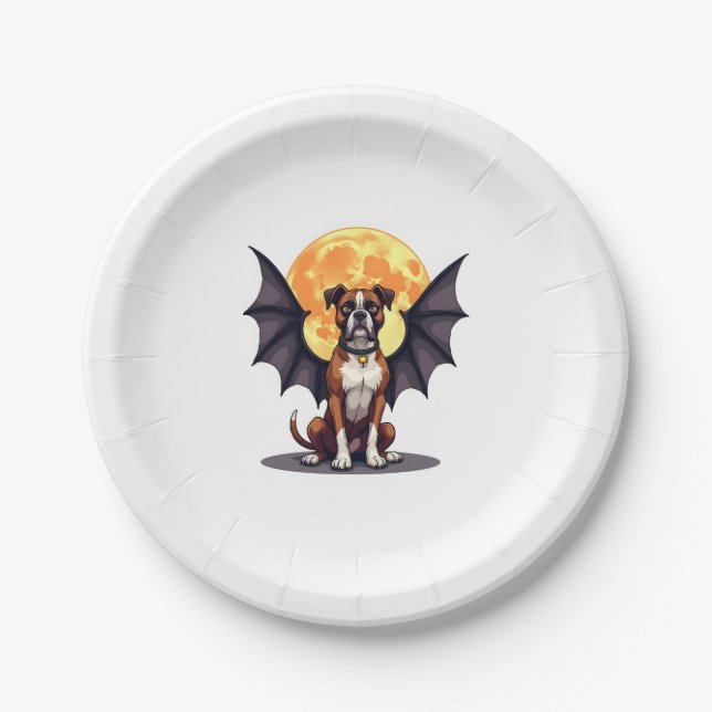 Bat Wings Boxer Paper Plate (Front)