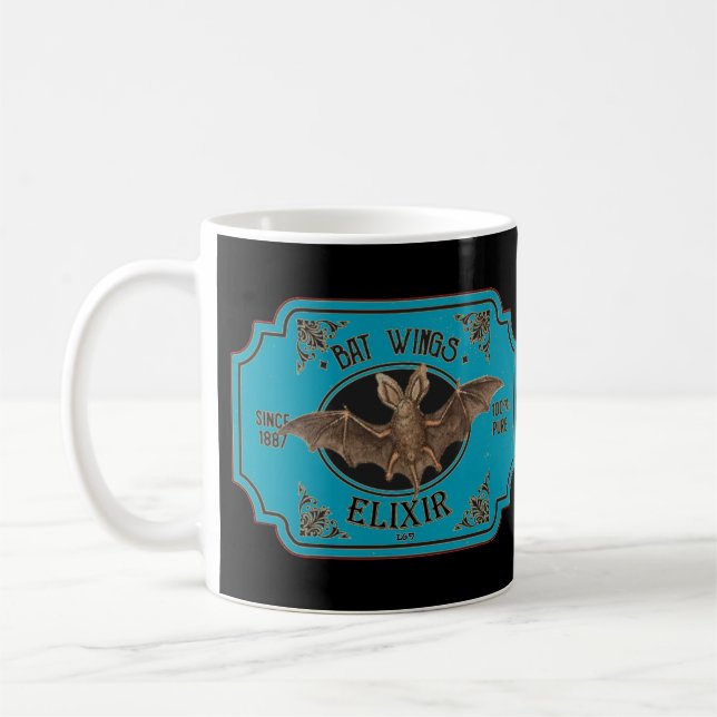 BAT WINGS ELIXIR  funny halloween  Coffee Mug (Left)