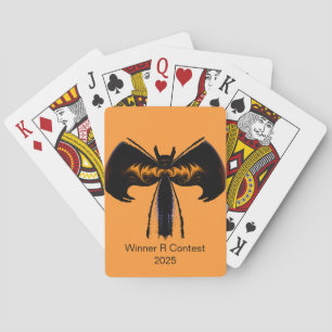 Bat Wings Orange Custom Playing Cards