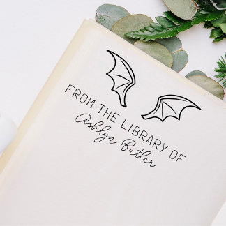 Bat Wings Personal Book Self Inking Stamp
