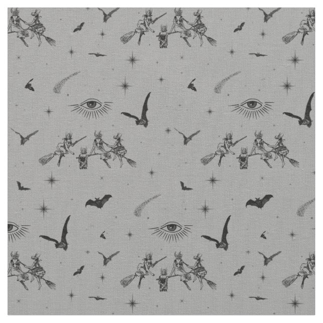 Bat Witches Fabric (Close Up)