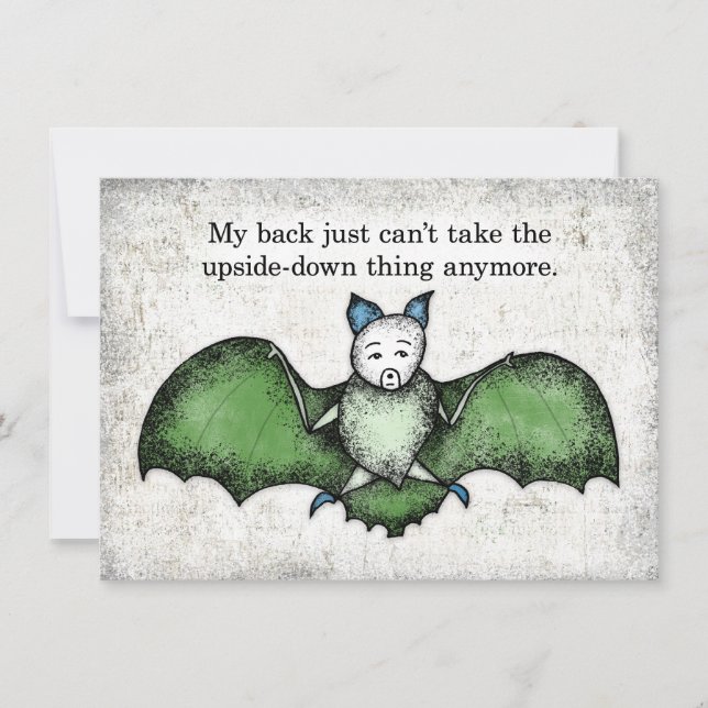 Bat With A Bad Back Greeting Card (Front)