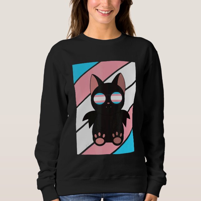 Bat With Pride Transgender Flag LGBTQ Proud Ally P Sweatshirt (Front)