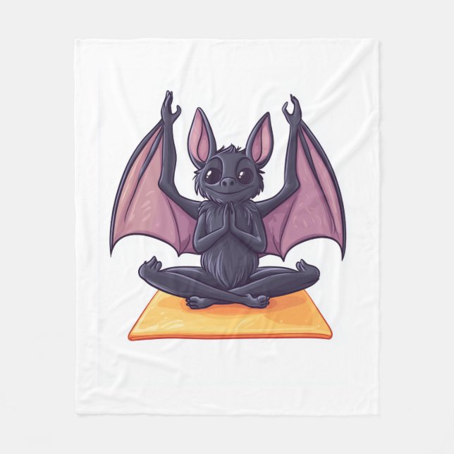 Bat Yoga Flow Fleece Blanket (Front)