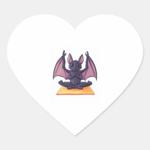 Bat Yoga Flow Heart Sticker