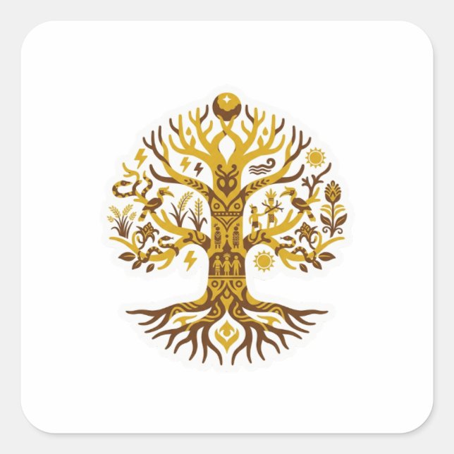 Batang Garing (Tree of Life) Square Sticker (Front)