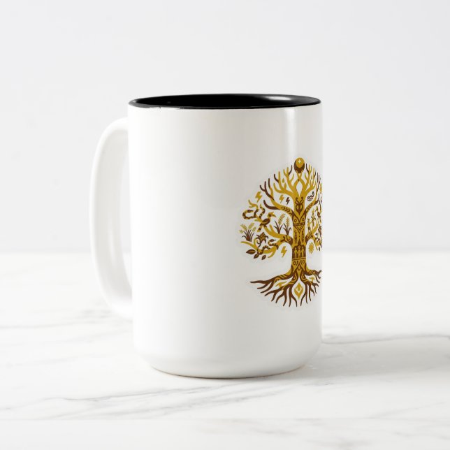 Batang Garing (Tree of Life) Two-Tone Coffee Mug (Front Left)