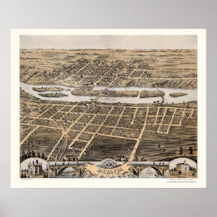 Batavia, IL Panoramic Map - 1869 Poster