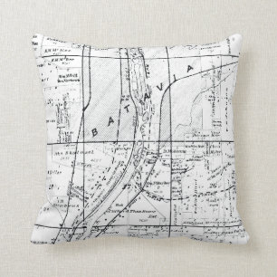 BATAVIA ILLINOIS 1871 MAP FOX RIVER VALLEY CUSHION