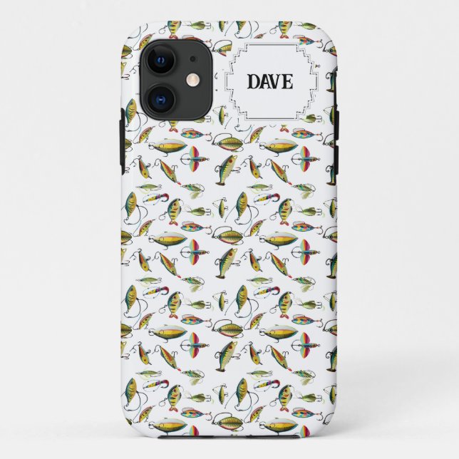 Batch Of Fishing Lures Pattern Customisable Case-Mate iPhone Case (Back)