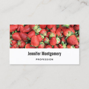 Batch of Red Juicy Strawberries Business Card