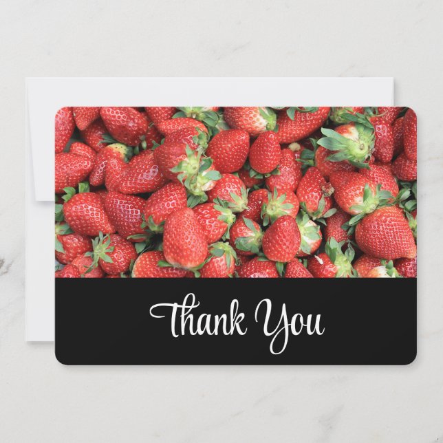Batch of Red Juicy Strawberries Thank You Card (Front)