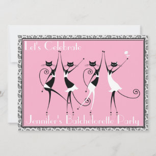 batchelorette cat kitten party invitations