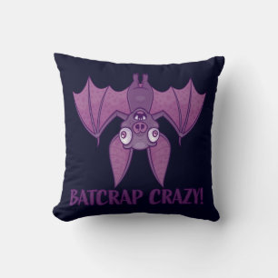 Batcrap Crazy Wacky Cartoon Bat Cushion