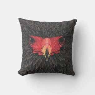 Bateleur Eagle African Bird Portrait Paper Collage Cushion