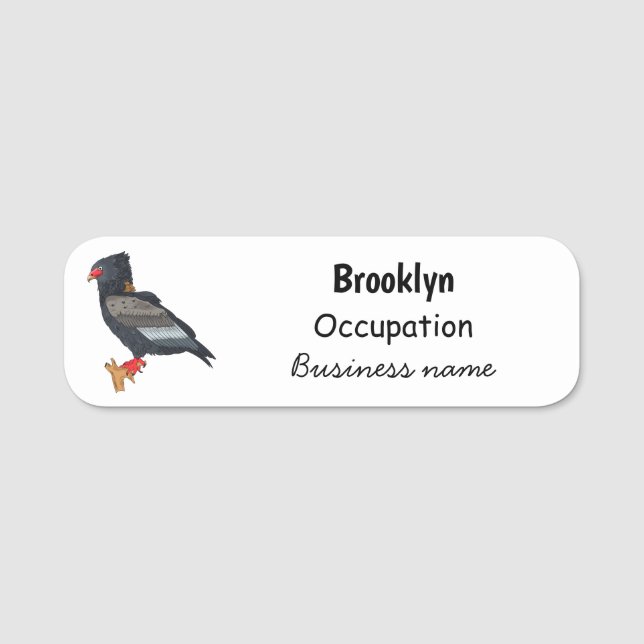 Bateleur Eagle illustration Name Tag (Front)