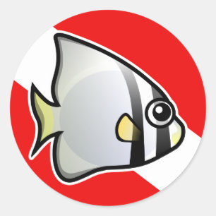 Batfish Dive Flag Classic Round Sticker