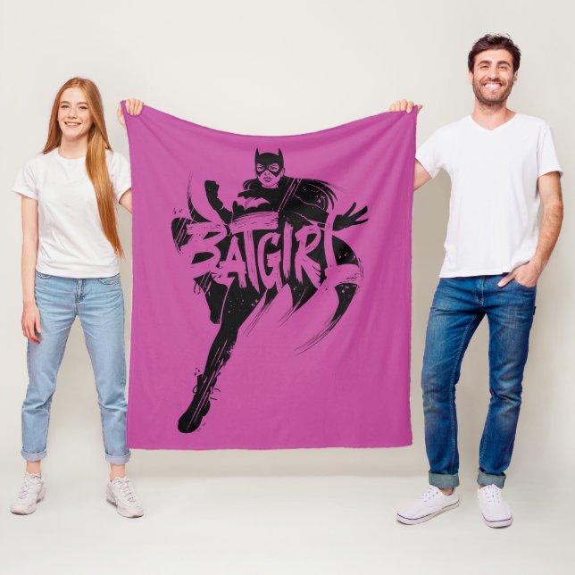 Batgirl Ink Brush Name Fleece Blanket (In Situ)