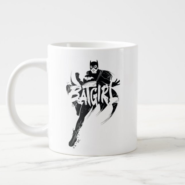 Batgirl Ink Brush Name Large Coffee Mug (Left)