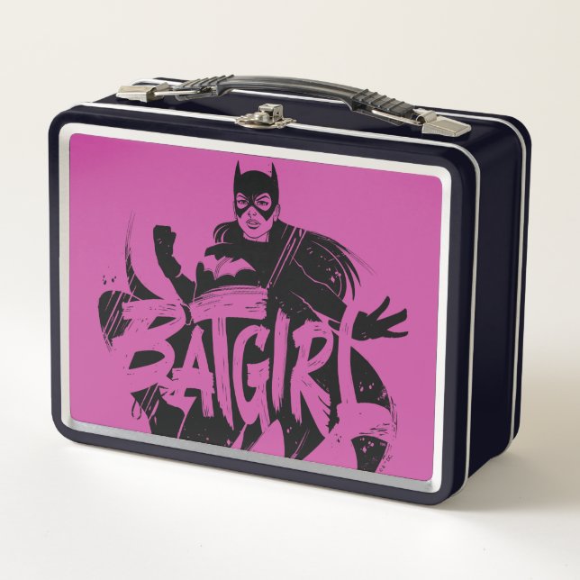Batgirl Ink Brush Name Metal Lunch Box (Front)