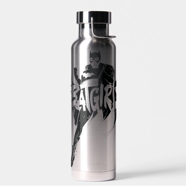 Batgirl Ink Brush Name Water Bottle (Left)