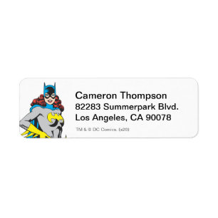 Batgirl Poses Return Address Label