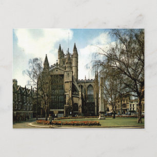 Bath Abbey Vintage Somerset Architecture View Postcard