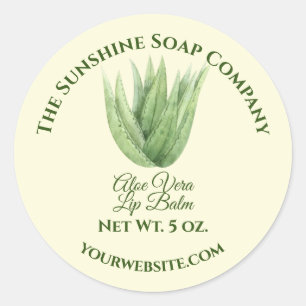 Bath and Body Product Label - aloe vera - yellow