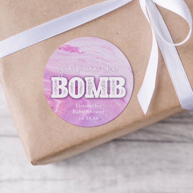 Bath Bomb Baby Shower Classic Round Sticker (Creator Uploaded)