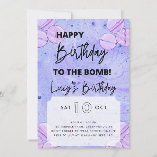 Bath Bomb Birthday Invitation
