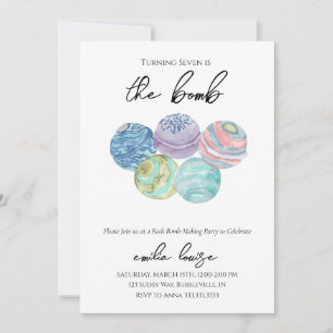 Bath Bomb Birthday Party Invitation