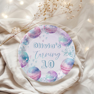 Bath bomb gender neutral birthday party paper plate