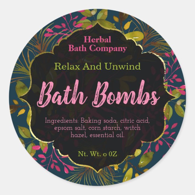 Bath Bomb Labels (Front)
