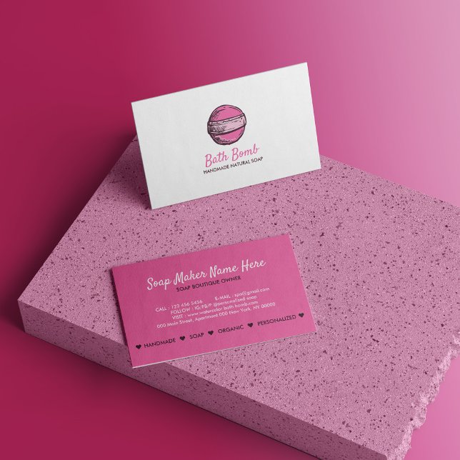 Bath Bomb Natural Soap Spa Circle Pink Business Card (Bath Bomb Natural Soap Spa Circle Pink Business Card)