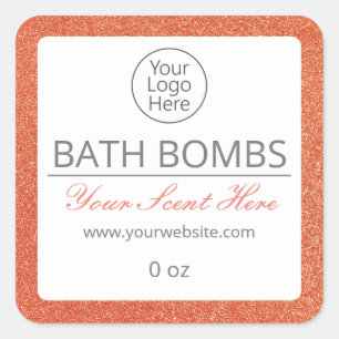 Bath Bomb Soak Rose Gold Glitter Logo Labels