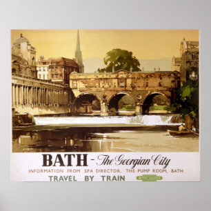 Bath British Railways Vintage Travel  Poster