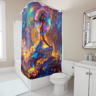 Bath curtain Goddess Inner rainbow stars