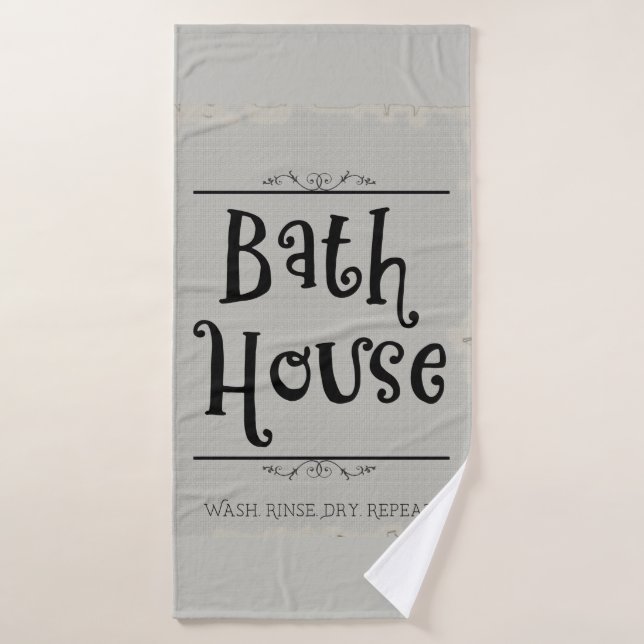 Bath House Lavatory Wash Rinse Dry Repeat    Towel (Bath Towel)